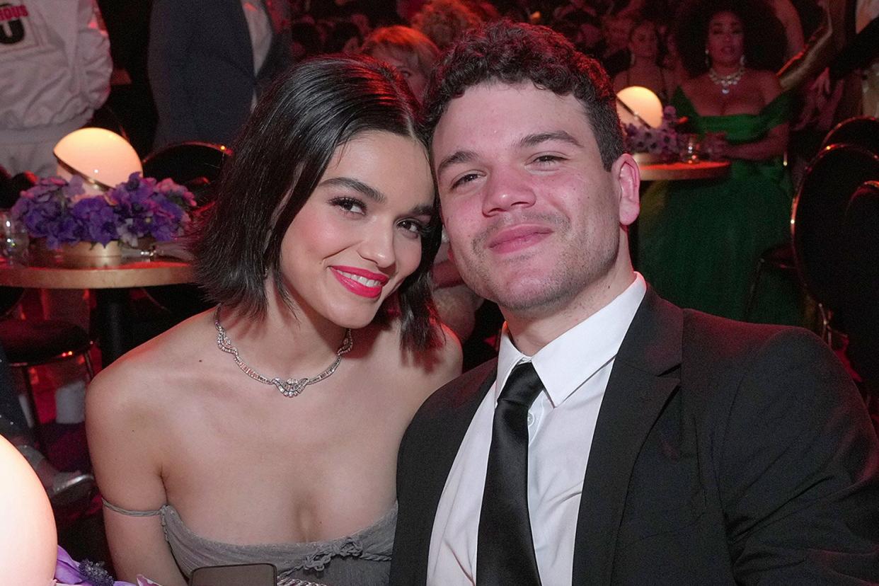 LAS VEGAS, NEVADA - APRIL 03: Rachel Zegler and Josh Andrés Rivera attend the 64th Annual GRAMMY Awards at MGM Grand Garden Arena on April 03, 2022 in Las Vegas, Nevada. (Photo by Kevin Mazur/Getty Images for The Recording Academy)