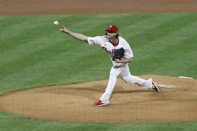 Aaron Nola records seven strikeouts in six innings in the Phillies' 10-0  win over the Diamondbacks in Game 2