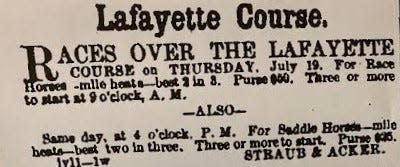 An 1866 notice touts upcoming race