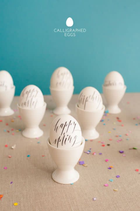 46) Calligraphy Egg Decorating Idea