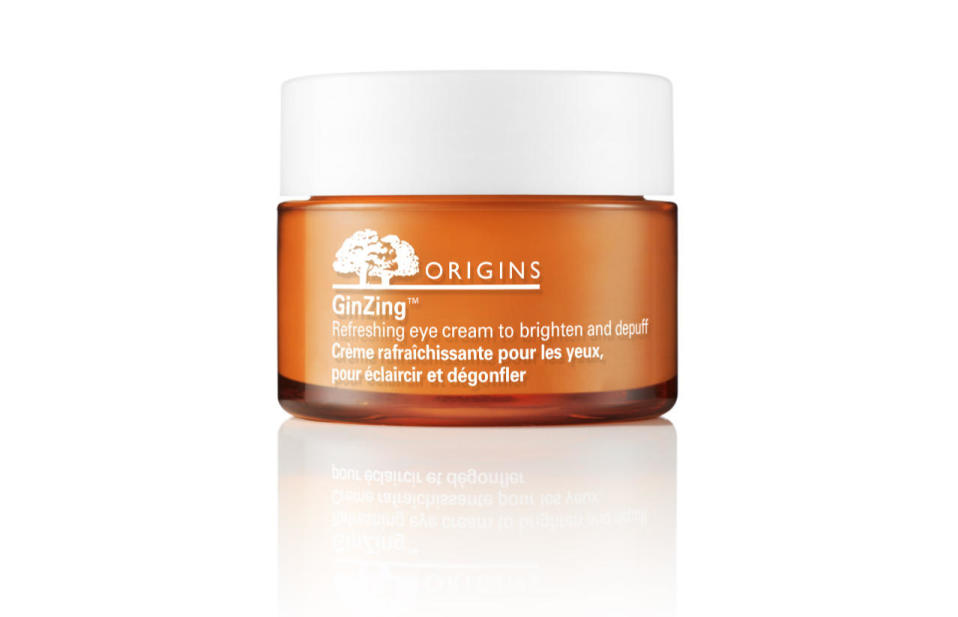 <p>This cream smells divine - and feels it too. Apply it when you wake to fight tired and puffy skin and dark circles. </p><p><a href="http://www.boots.com/en/Origins-GinZing-Refreshing-eye-cream-to-brighten-and-depuff-15ml_1002539/" rel="nofollow noopener" target="_blank" data-ylk="slk:Buy it here.;elm:context_link;itc:0;sec:content-canvas" class="link ">Buy it here. </a></p>