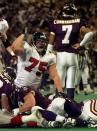 <p>Adding to the list of 15-1 NFL seasons that failed to yield Super Bowl wins, the 1998 Minnesota Vikings suffered one of the biggest NFC Championship stunners of all time with a 30-27 overtime loss to the Atlanta Falcons. The Randall Cunningham and Randy Moss-led Vikings had a golden opportunity to win the game at the end of regulation, but Gary Anderson missed a 38-yard potential game-winning field goal. </p>