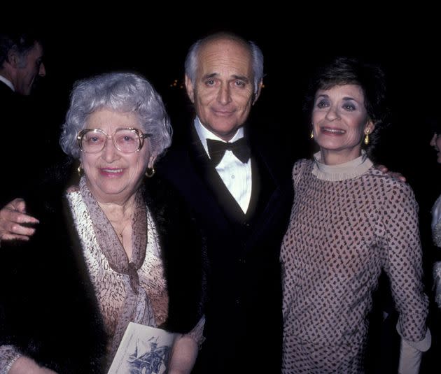 Lear, wife Frances Loeb and his mother attend the fifth annual William O. Douglas Awards on March 26, 1981, at the Beverly Wilshire Hotel in Beverly Hills.
