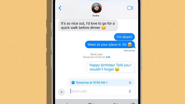 In the new iOS update, iPhone users will have the opportunity to schedule texts for a later date. 