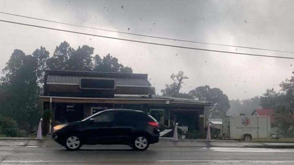 PHOTO: Debris flies around as a tornado hits Pickens, S.C., Aug. 3, 2023. (Kristine Orzeck Barksdale via Reuters)