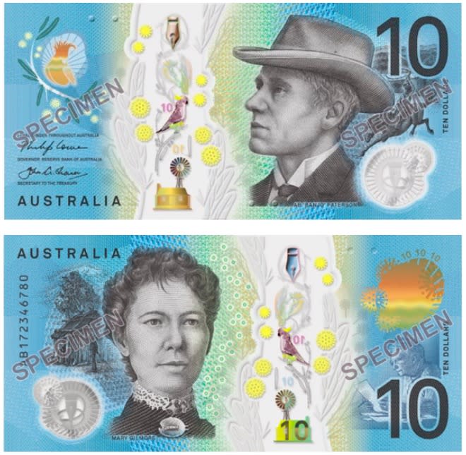 <p>10 dollari australiani (foto: International Bank Note Society) </p>