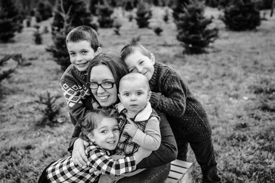 Heidi Strehl with her four sons in 2019. (Ashley Costanzo )