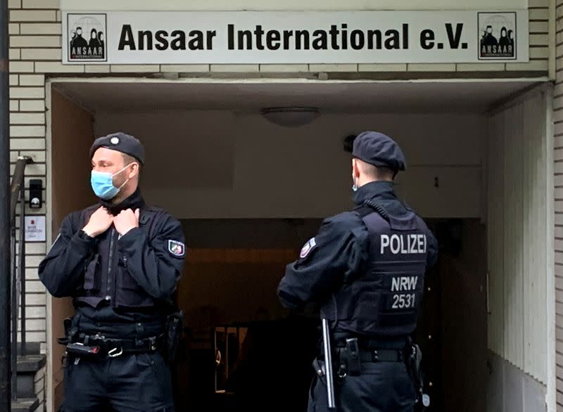 Police secures a building after Germany banned the Islamic organisation Ansaar International in Dusseldorf