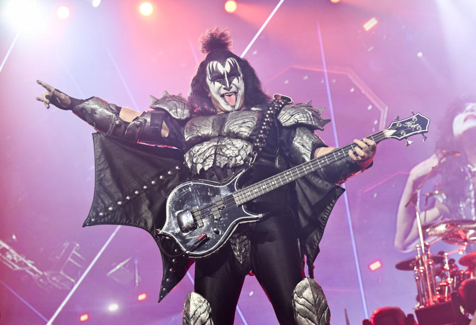 Gene Simmons of KISS performs during the final night of the "Kiss Farewell Tour" on Saturday, Dec. 2, 2023, at Madison Square Garden in New York. (Photo by Evan Agostini/Invision/AP)