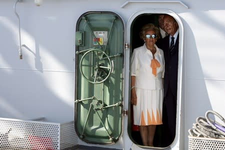 File photo of French President Jacques Chirac and his wife Bernadette waiting for the guests during the ceremonies marking the 60th anniversary of the "Operation Dragoon" landings in Provence in southeastern Fran