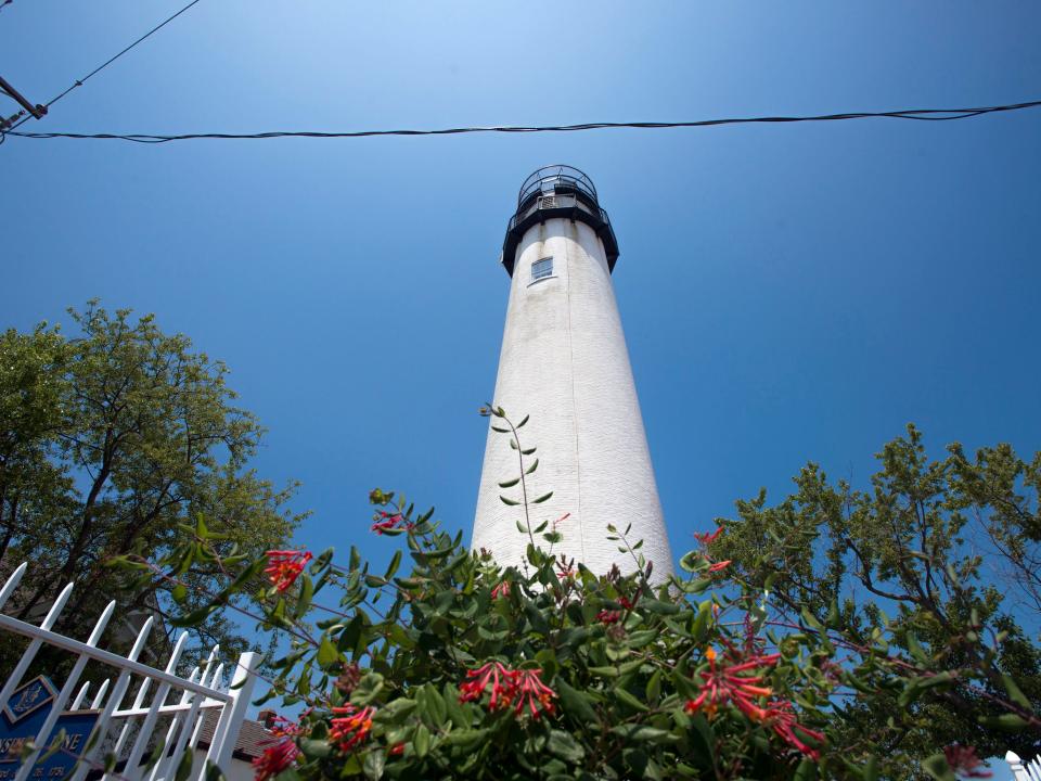 The Fenwick Island lighthouse is located on the Mason Dixon Line in Fenwick Island.