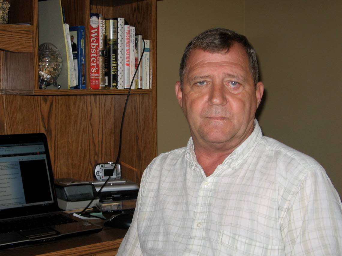 Jerry Ensminger at his home outside White Lake. Ensminger, a former Marine, spends hours every day researching the contamination of drinking water at Camp Lejeune.