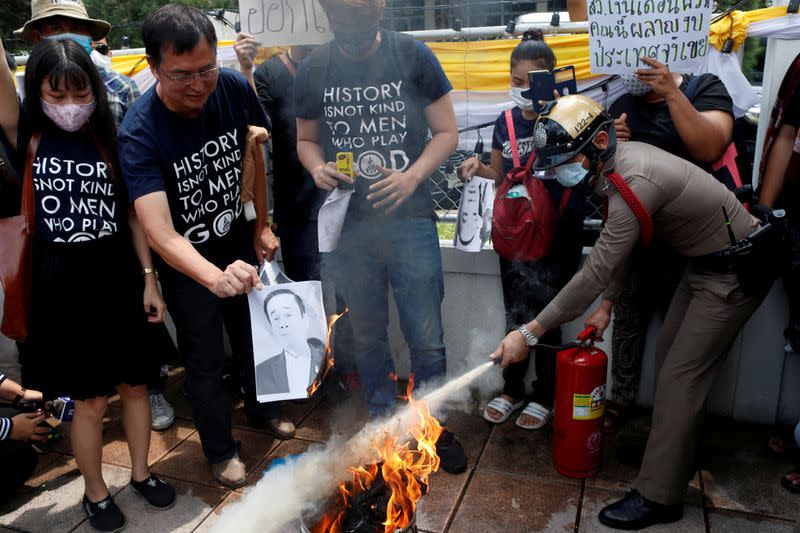 Pro-democracy activists protest in Bangkok