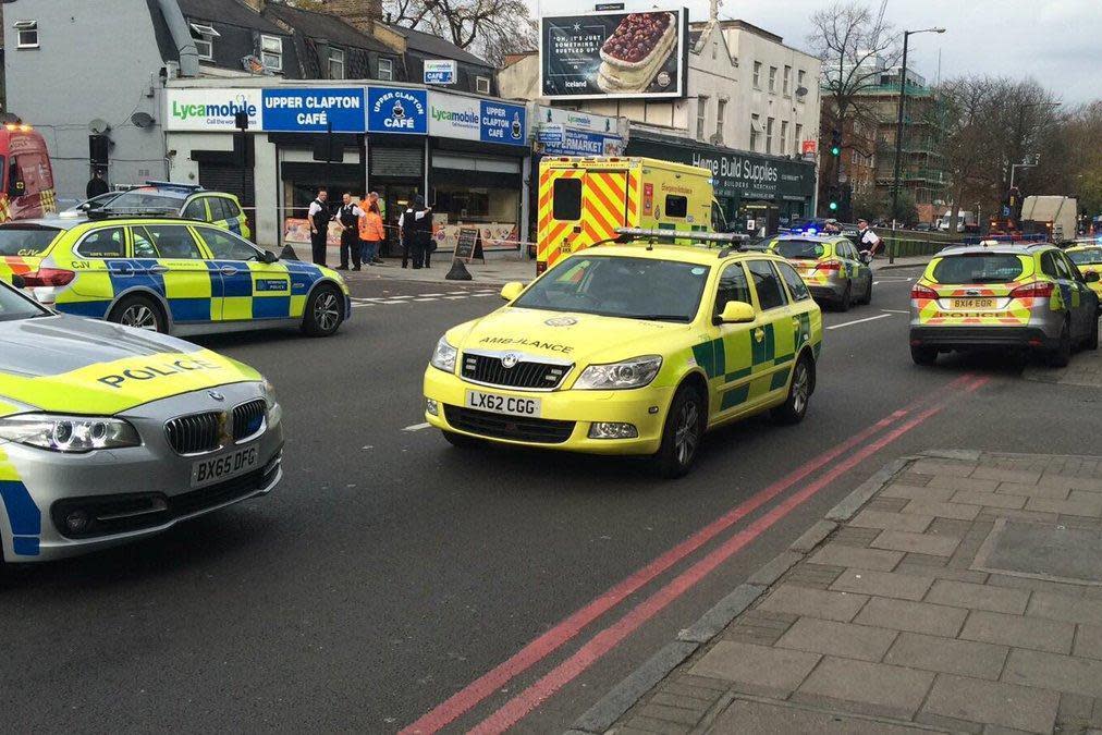 The crash happened at the junction between Upper Clapton Road and Cleveleys Road: @999London