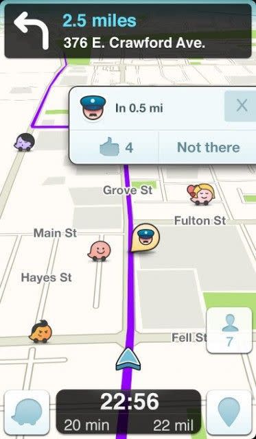 The Waze police tracker feature allows users to report cop sightings.
