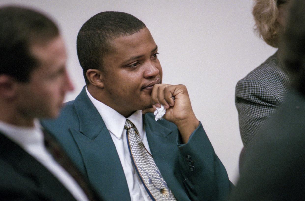 Maurice Parker at his trial in Cumberland County Superior Court on Oct. 12, 1998. Parker was a state trooper in 1993 when he killed Fayetteville car lot owner Vonnie Hall after Hall threatened to tell SHP leaders that Parker was forging titles and selling stolen vehicles. Parker, who was sentenced to life in prison, was granted parole this month.