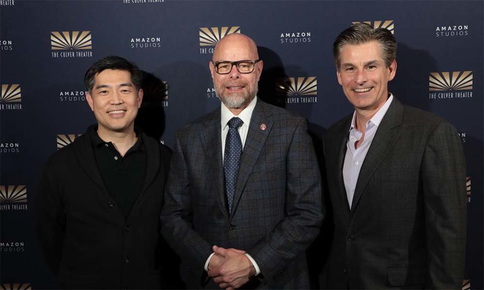 Albert Cheng (VP Prime Video, US), Culver City Mayor Albert Vera, Mike Hopkins (Senior Vice President, Prime Video, Amazon Studios, Freevee, MGM and MGM+)