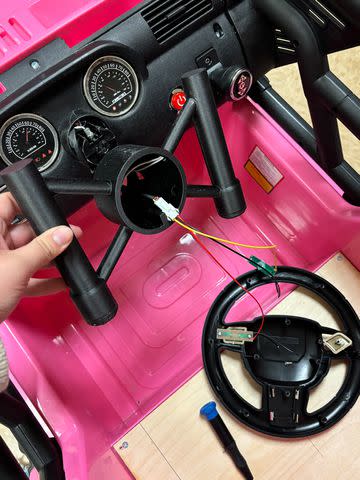 <p>Melanie Willardson</p> The interior of Calliope Lindau's special toy car designed and built by Billings Career Center