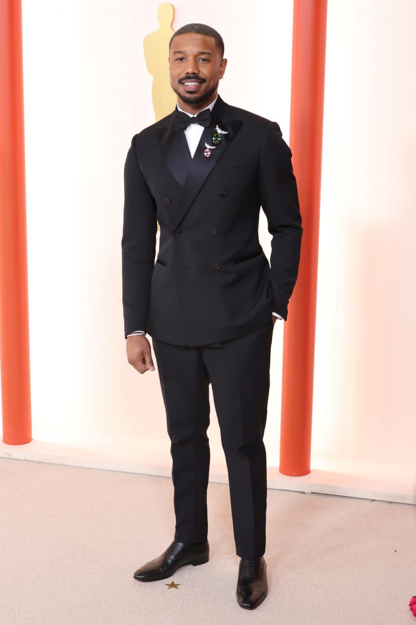 HOLLYWOOD, CALIFORNIA - MARCH 12: Michael B. Jordan attends the 95th Annual Academy Awards on March 12, 2023 in Hollywood, California. (Photo by Kayla Oaddams/WireImage )