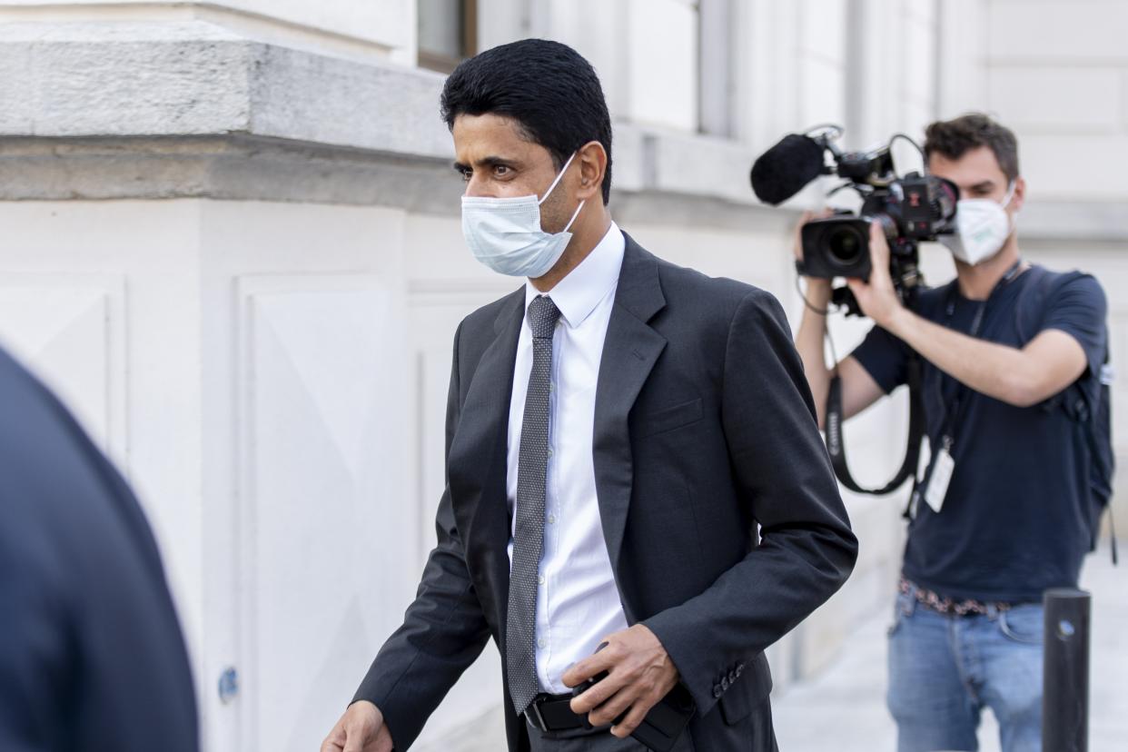 Nasser al-Khelaifi has been acquitted of criminal mismanagement in a Swiss corruption trial (EPA)