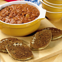 Pumpkin Chili with Grilled Cheese Footballs