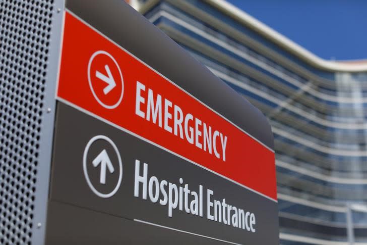 Hospital emergency sign in La Jolla, California