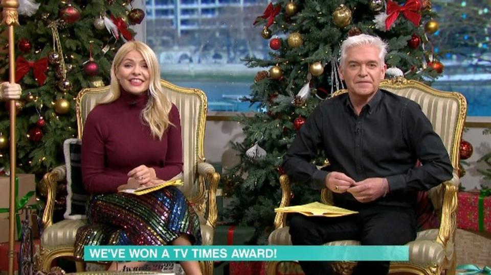 Holly Willoughby and Phillip Schofield later revealed that This Morning had won an award (ITV)