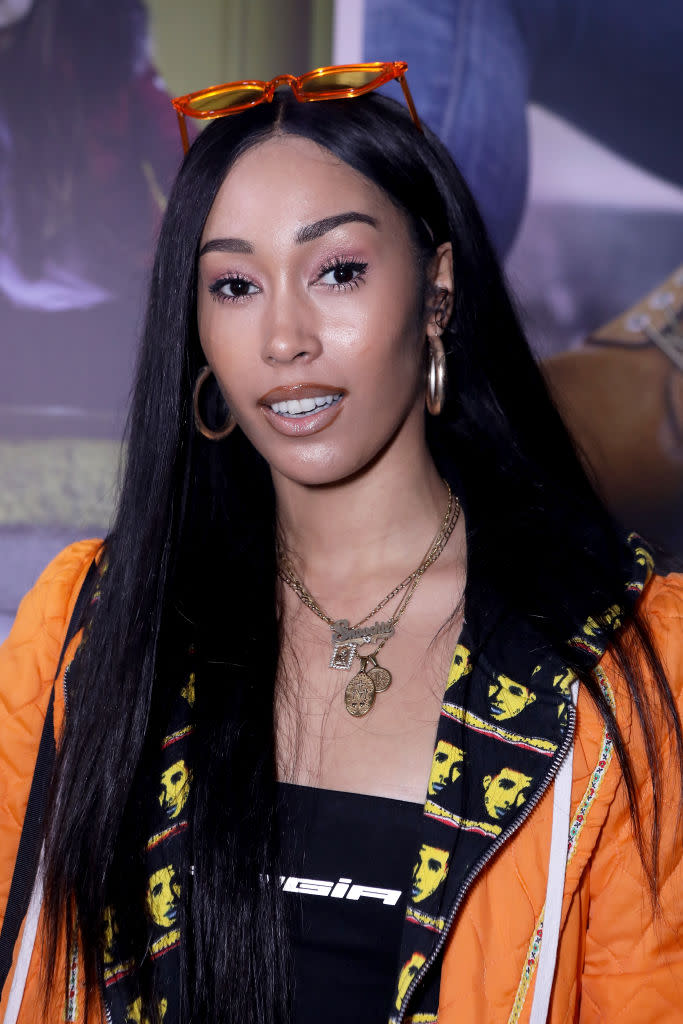 Shy says she has previously covered her facial birthmark with make-up, pictured in November 2018. (Getty Images)