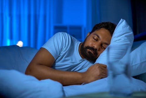 <span class="caption">A bad sleep can make you more reactive to stressful situations the next day.</span> <span class="attribution"><a class="link " href="https://www.shutterstock.com/image-photo/people-bedtime-rest-concept-indian-man-1917162575" rel="nofollow noopener" target="_blank" data-ylk="slk:Syda Productions/ Shutterstock;elm:context_link;itc:0;sec:content-canvas">Syda Productions/ Shutterstock</a></span>