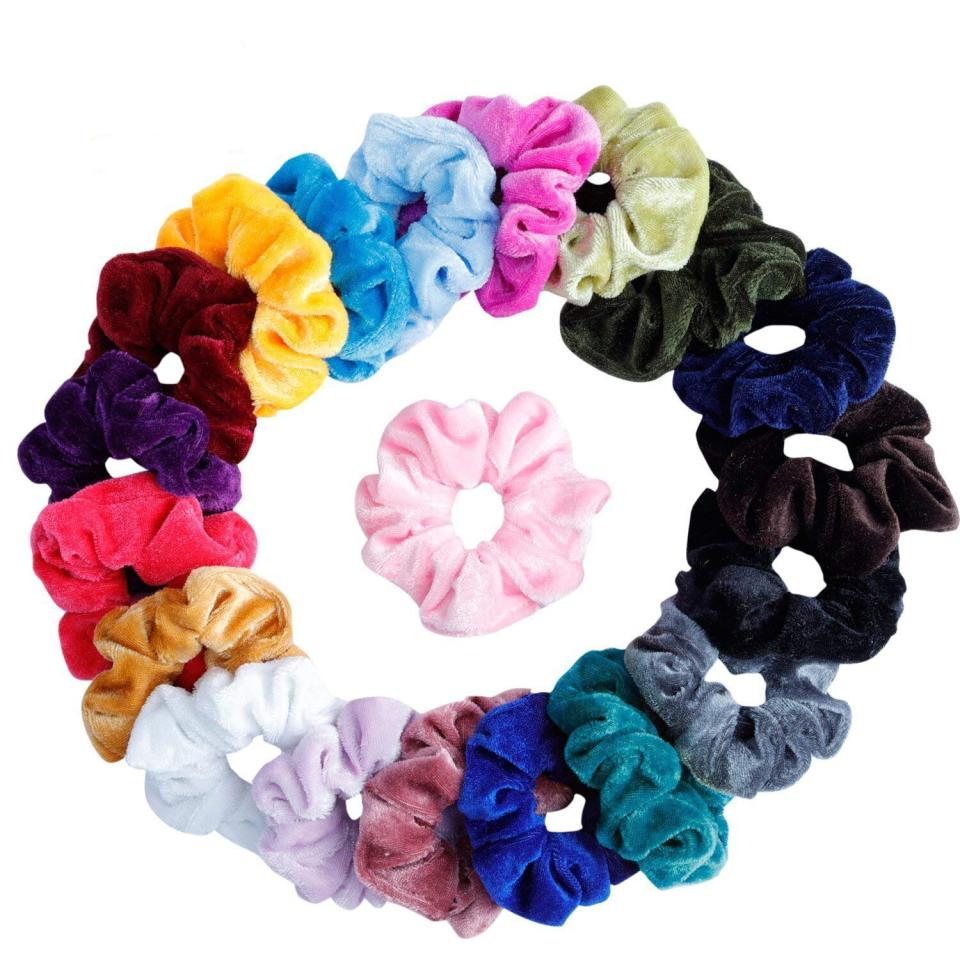 20-Pack Assorted Velvet Scrunchies