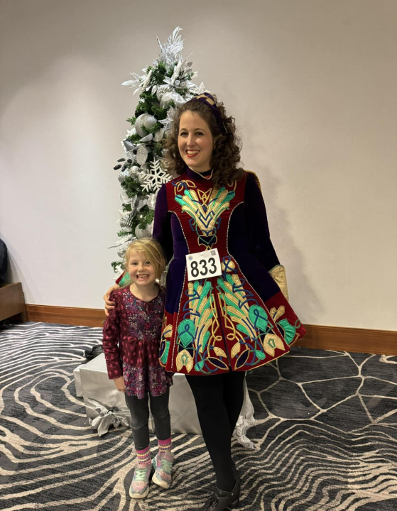 Stephanie and Colette Taylor at an Irish dance competition.