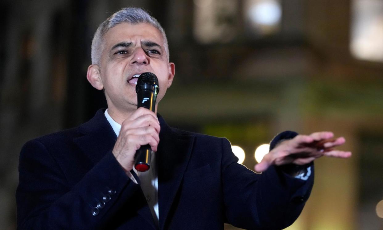 <span>The focus of Sadiq Khan’s campaign is an acknowledgment that London has a housing crisis.</span><span>Photograph: Kirsty Wigglesworth/AP</span>