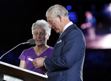 Gold Coast 2018 Commonwealth Games - Opening ceremony - Carrara Stadium - Gold Coast, Australia - April 4, 2018 - Britain’s Prince Charles and President of the Commonwealth Games Federation, Louise Martin during the opening ceremony. REUTERS/Paul Childs