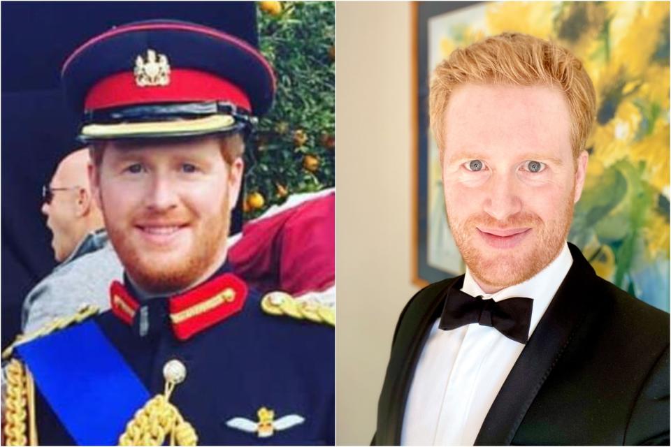 Prince Harry lookalike Rhys Whittock. (Caters)