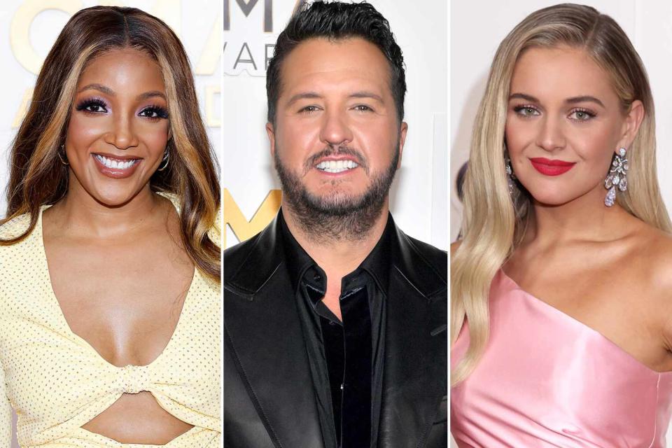 <p>Jason Kempin/Getty; Jason Davis/WireImage; Leah Puttkammer/FilmMagic</p> Mickey Guyton, Luke Bryan and Kelsea Ballerini