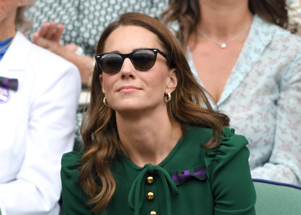 The duchess has worn a variety of other Ray Ban sunglasses over the years to Wimbledon. (Getty Images)