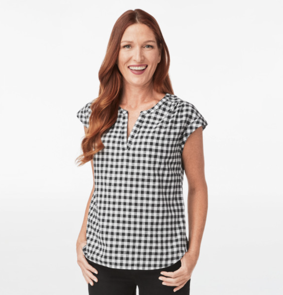 Cuffed Sleeve Blouse - Gingham (Photo via Northern Reflections)