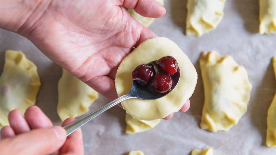 Pierogi traditionalists might call it heresy, but you can fill a pierogi with nearly any type of filling, including fruit such as sour cherry. - humonia/iStockphoto/Getty Images