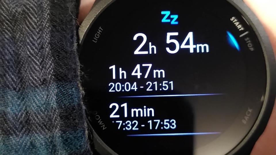 Naps recorded by Garmin Forerunner 165