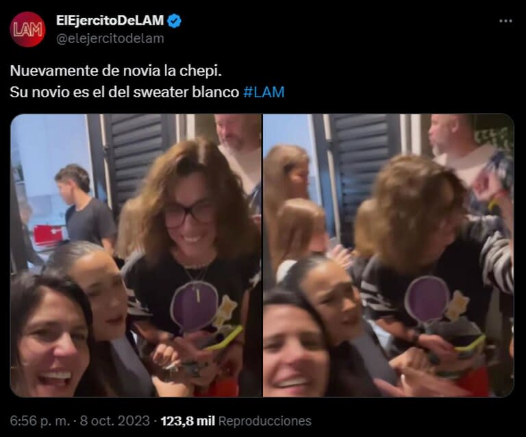 Las imágenes que se publicaron en Twitter sobre el supuesto nuevo novio de La Chepi (Foto: X @elejercitodelam)