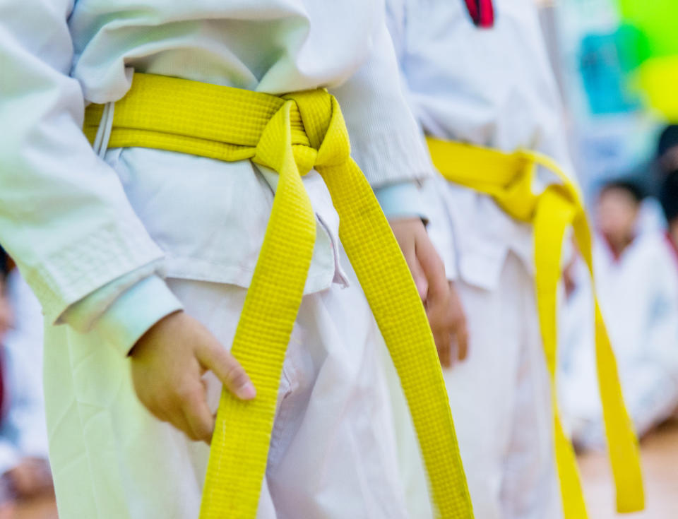 belts tied on the jui-jitsu uniform