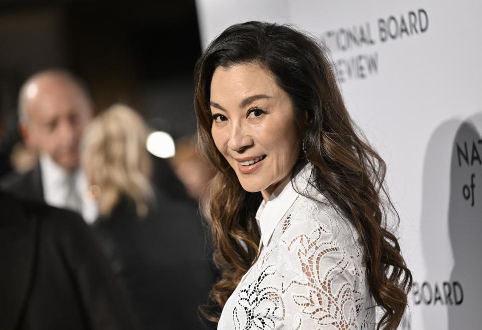 Best actress honoree Michelle Yeoh attends the National Board of Review Awards Gala at Cipriani 42nd Street on Sunday, Jan. 8, 2023, in New York. (Photo by Evan Agostini/Invision/AP)