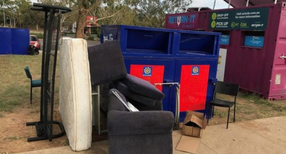 People in Canberra have expressed their anger at people illegally dumping their unwanted items, despite the ACT Government trying to prevent it. Source: Facebook/Tara Cheyne MLA