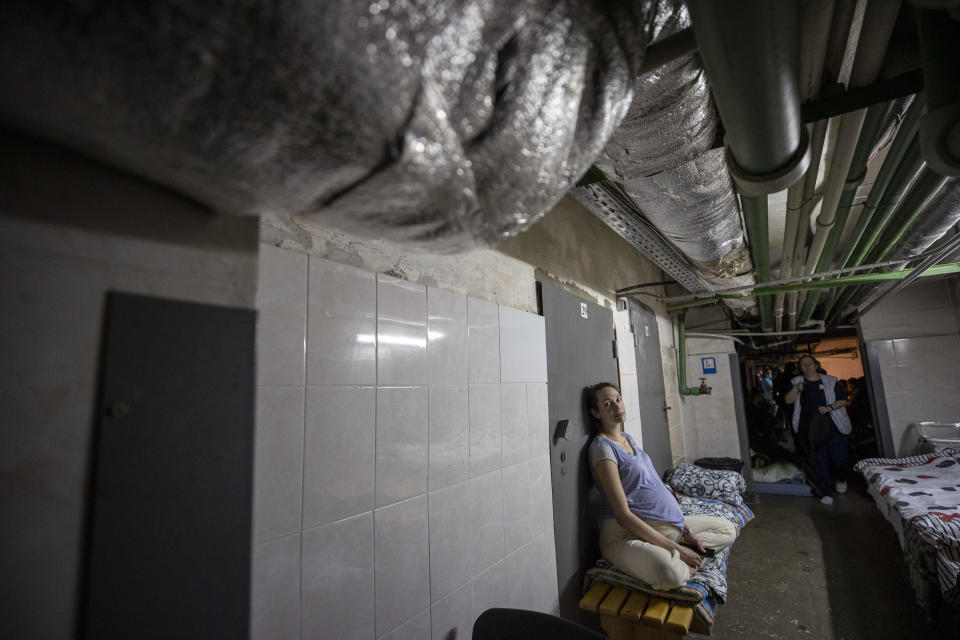 Pregnant women and new born babies are taken to a shelter on the basement level of a maternity hospital in Ukrainian capital, Kyiv, amid Russian attacks on March 2, 2022. / Credit: Aytac Unal/Anadolu Agency via Getty Images