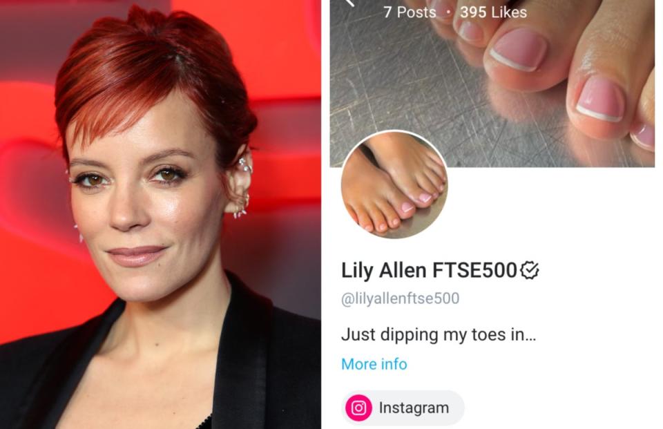 Singer’s page boasts 7 pictures users can view at a price (Getty Images/OnlyFans/LilyAllenFTSE500)