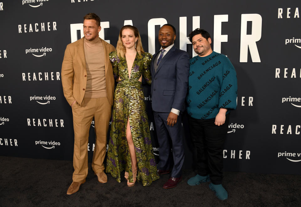 Alan Ritchson, Willa Fitzgerald, Malcolm Goodwin, Harvey Gillen.  - Credit: Getty Images by Amazon Studios