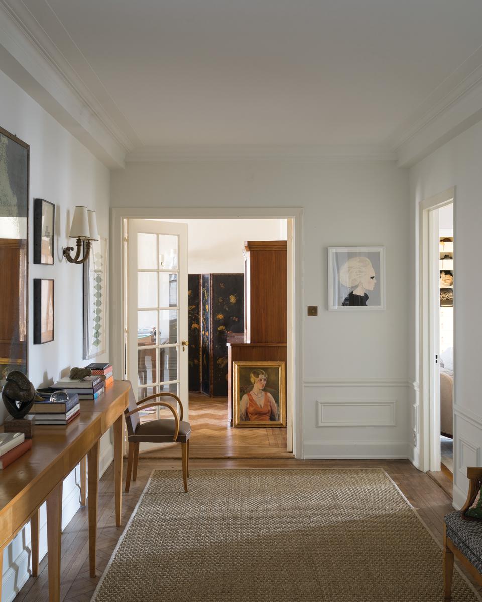 <p> Hallways come in all shapes and sizes, and depending on the era of the property, can have low ceilings. White is generally the go-to in this situation as it will brighten the space, but if you prefer more subtle yet still uplifting color, then consider gray hallway ideas, such as using Dimpse by Farrow & Ball, seen here.  </p> <p> It’s a delicate gray that has elegance, and won’t be as harsh as a brilliant white. Be consistent and use it for walls and woodwork; that way you’ll achieve an all encompassing feel.  </p>