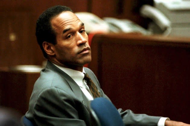 O. J. Simpson sits in Superior Court in Los Angeles during an open court session. - Credit: POOL/AFP/Getty Images