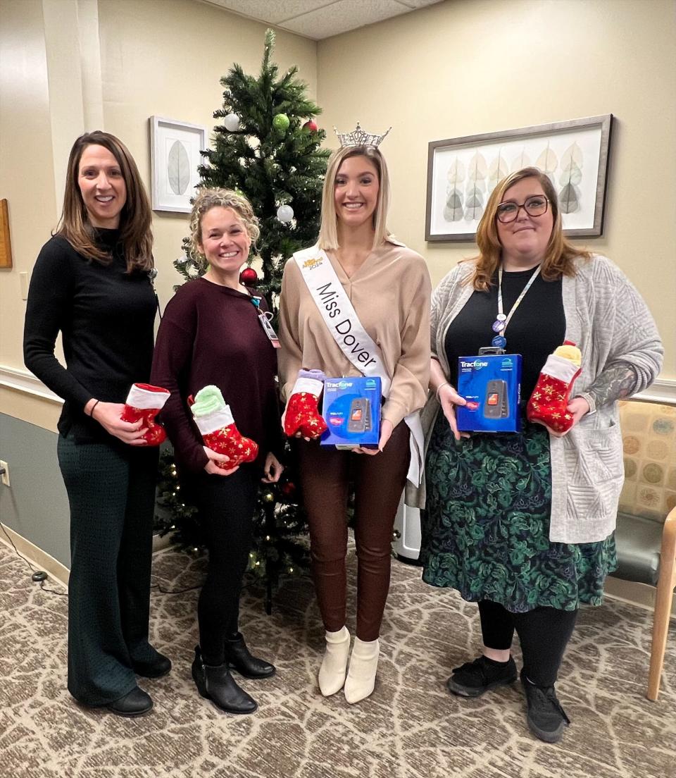 Miss Dover donates holiday stockings for perinatal patients seeking treatment at Wentworth-Douglass Hospital