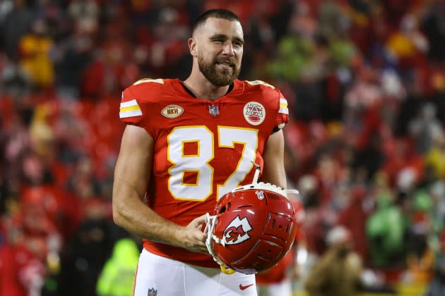 Travis Kelce of the Kansas City Chiefs.  - Credit: Perry Knotts/Getty Images